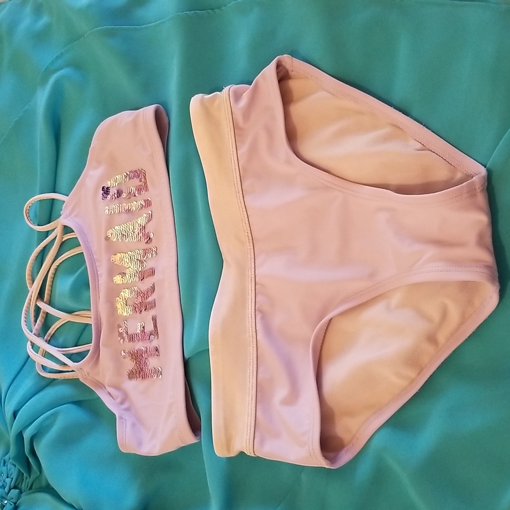 Girls Justice two piece swim suit size 10 in lavender